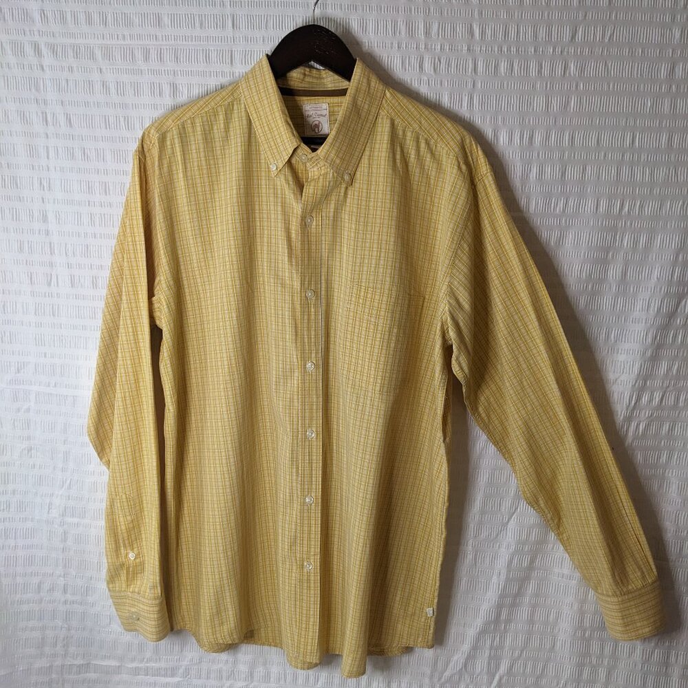 Red Camel Men's Yellow Long Sleeve Button Down Shirt Size Large